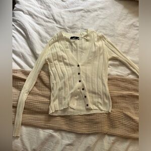 Mango cream button down cardigan